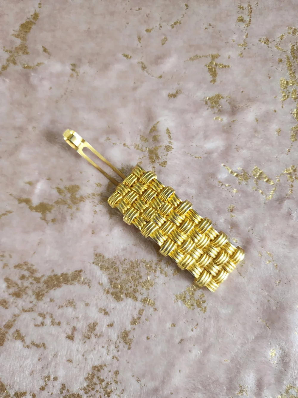 HAIR CLIP | Gold Woven Barrette Hair Clip